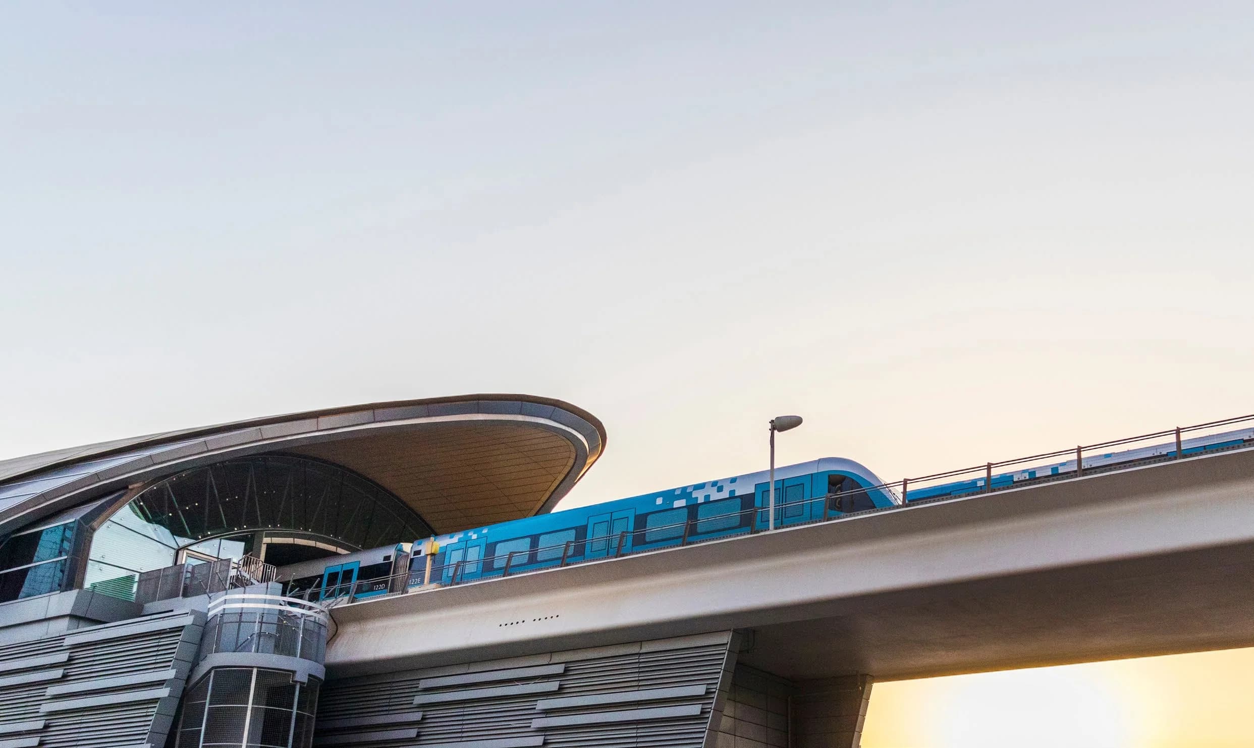 Business Bay Metro Station beside the tower