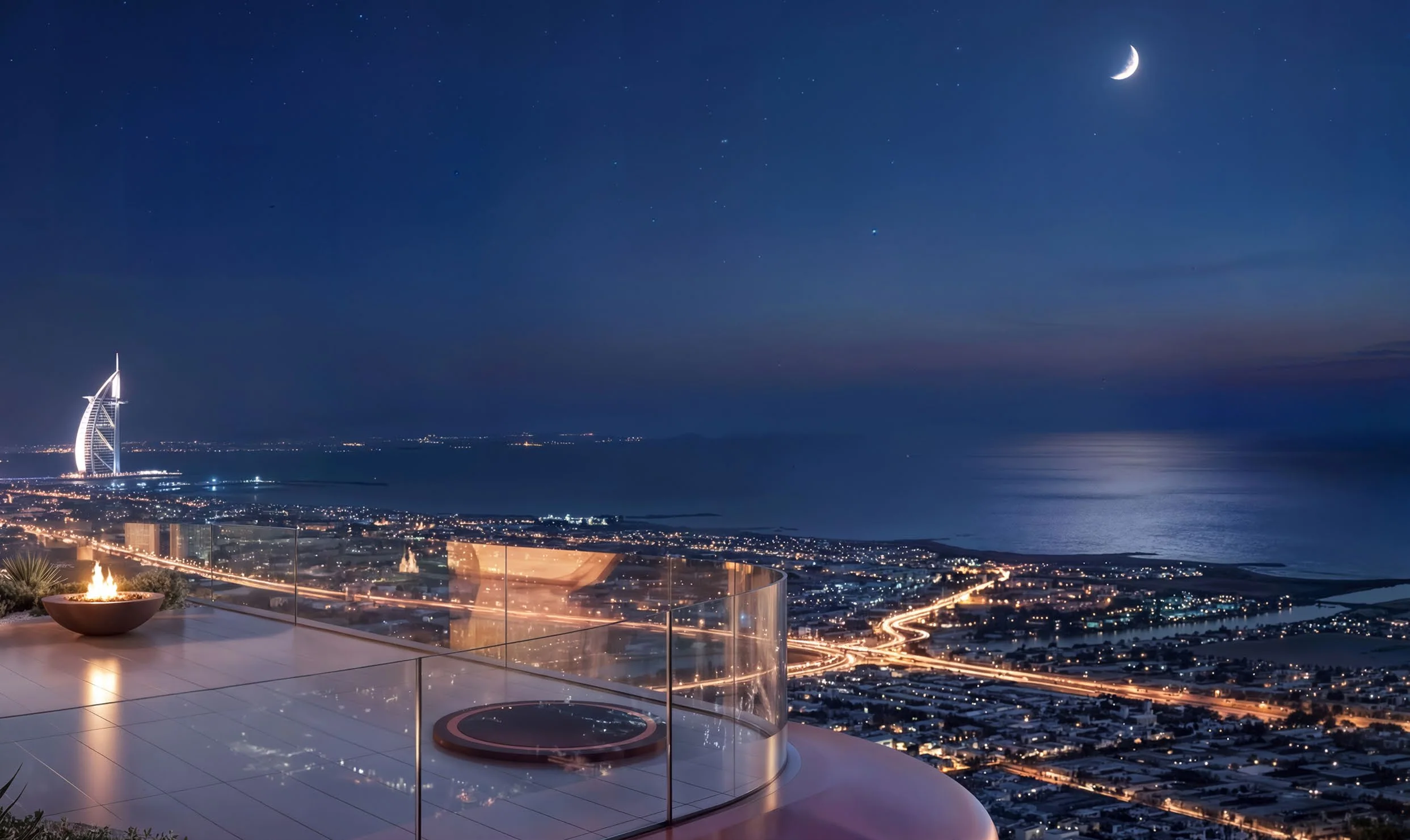 The summit: Duplex and triplex headquarters at the crown, with private terraces.